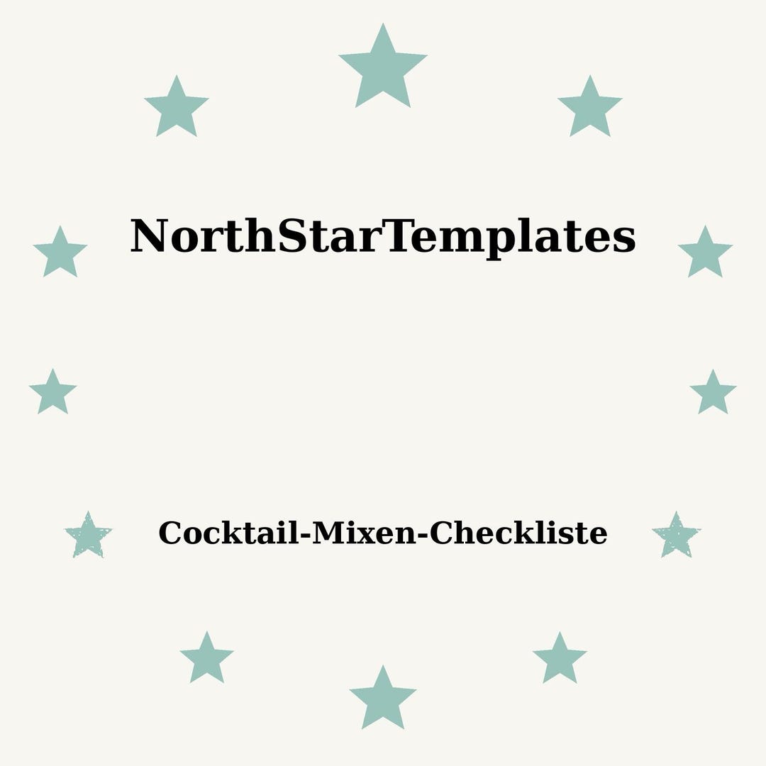 Mixing Checklist.pdf Cocktail Mixing Checklist Premium Printable and Editable Template DE EN ...
