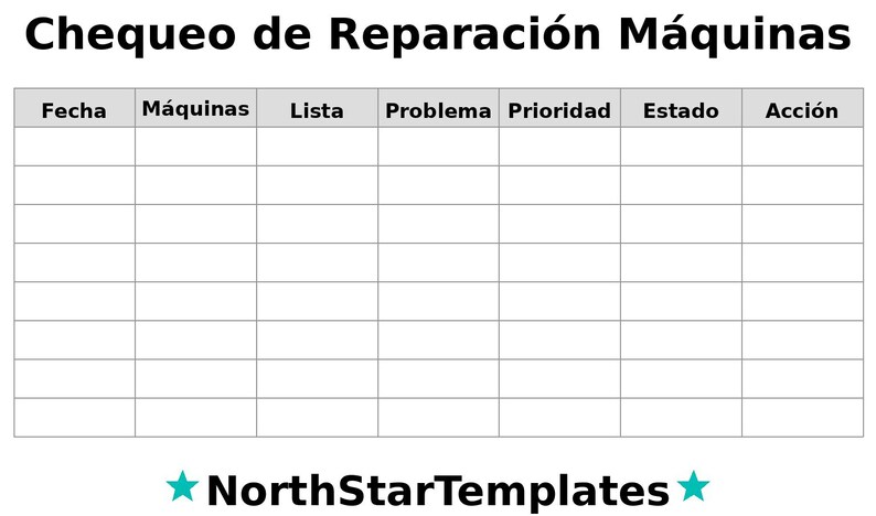 Repair Check - Machines Premium Printable and Editable Template DE EN ...