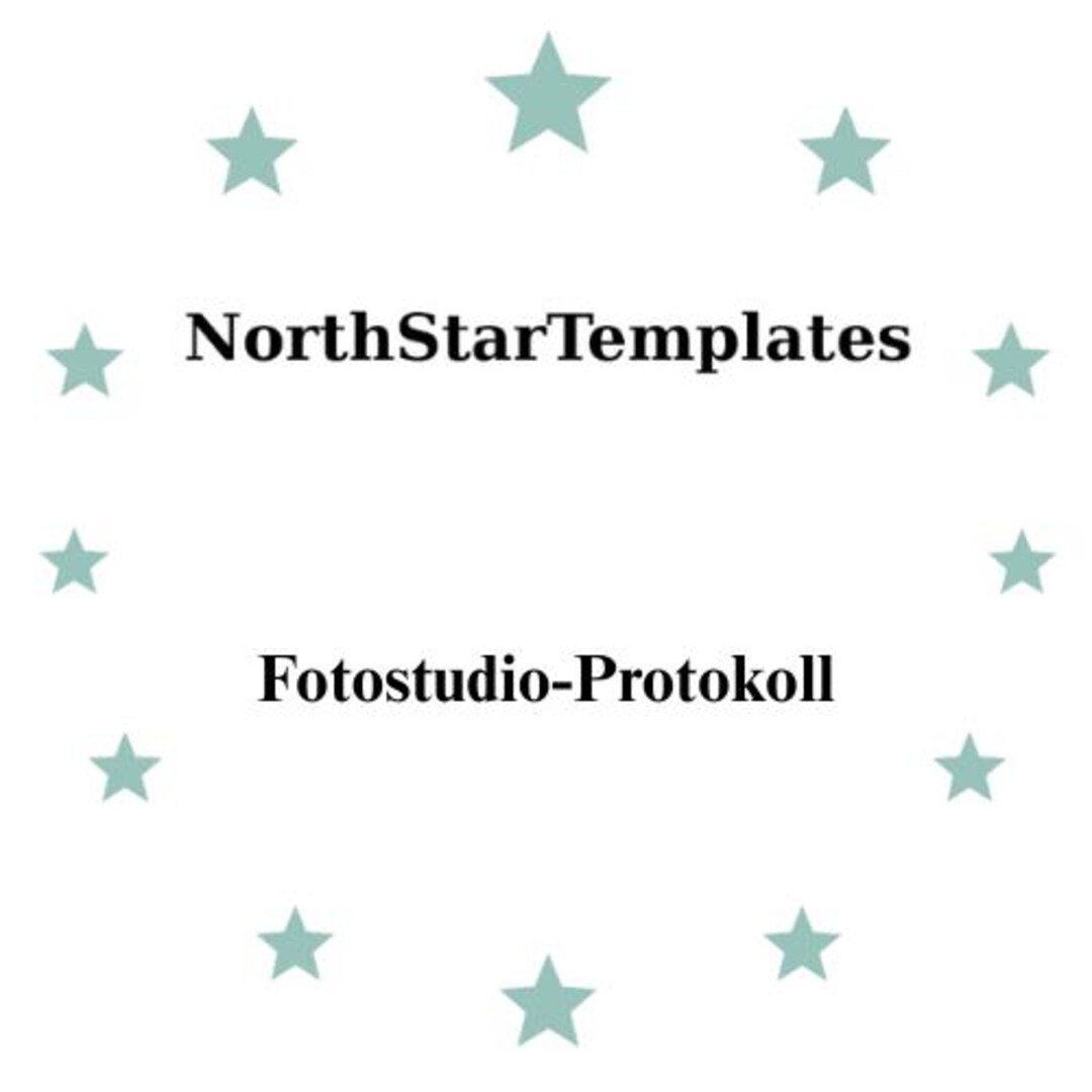 Photo Studio Logbook Premium Printable and Editable Template DE EN ES ...