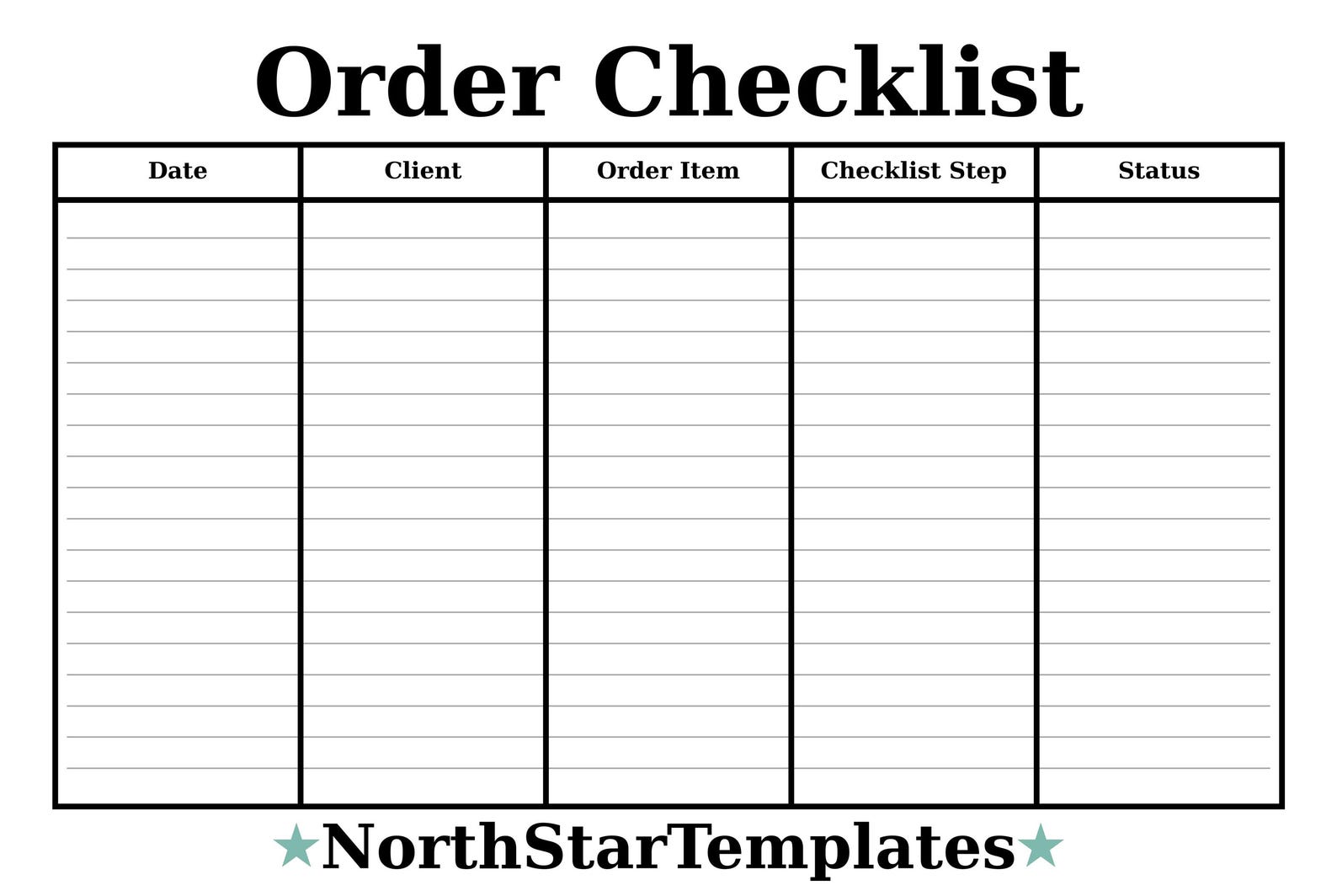 Order Checklist — Premium Printable & Editable Template (DE/EN/ES) - Etsy