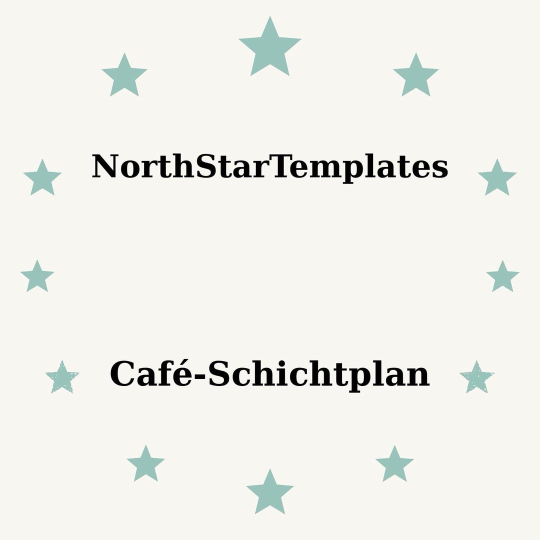 Cafe Shift Schedule Premium Printable and Editable Template DE EN ES - Etsy