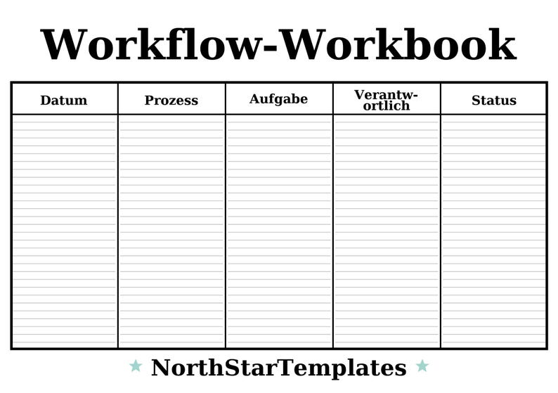 Orkflow Workbook — Premium Printable & Editable Template DE EN ES - Etsy