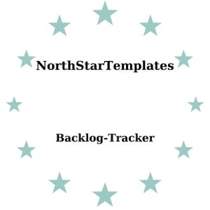 May include: A white background with a ring of light teal stars. The text "NorthStarTemplates" is centered at the top, and "Backlog-Tracker" is centered below. The text is in a bold, black font.