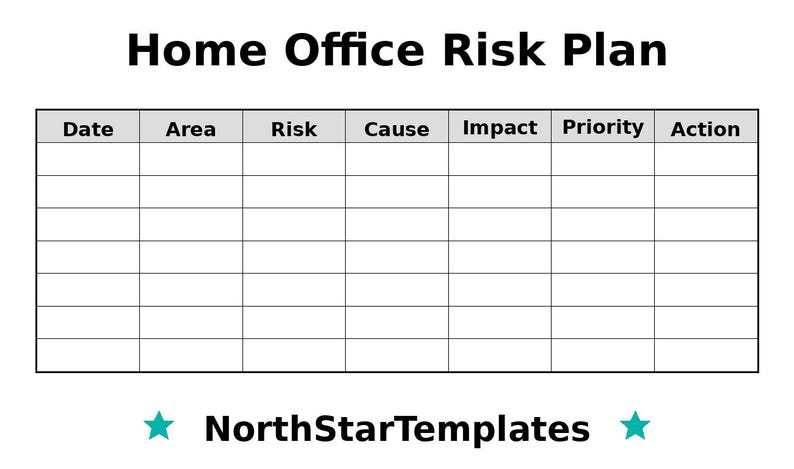 Risk Plan - Home Office Premium Printable and Editable Template DE EN ...