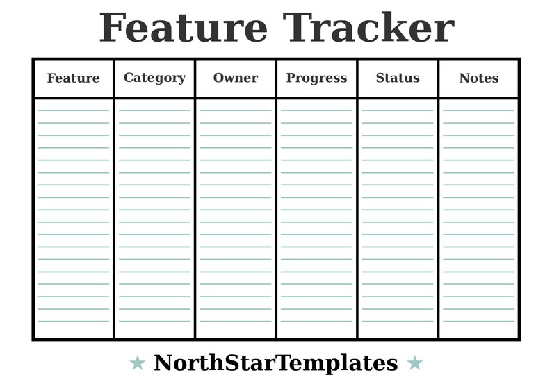 Feature Tracker Premium Printable and Editable Template DE EN ES - Etsy ...