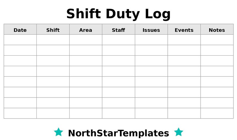 Shifts Shift Log Premium Printable and Editable Template DE EN ES - Etsy