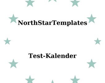 Test Calendar Premium Printable and Editable Template DE EN ES
