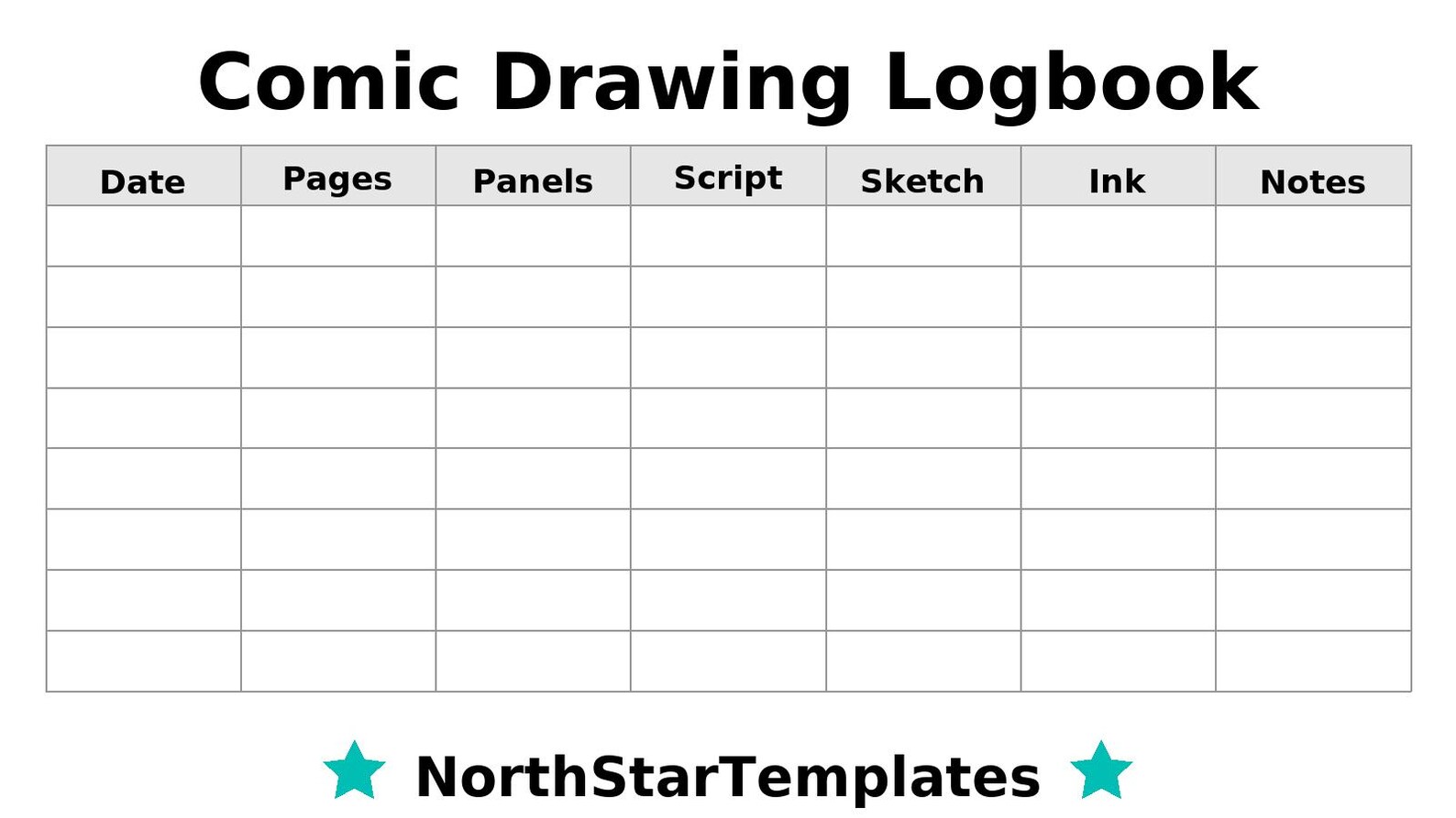 Comic Drawing Logbook Premium Printable and Editable Template DE EN ES - Etsy