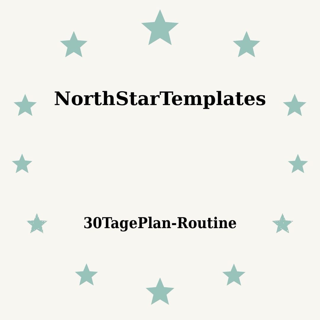 30-day Plan - Routine Premium Printable and Editable Template DE EN ES ...