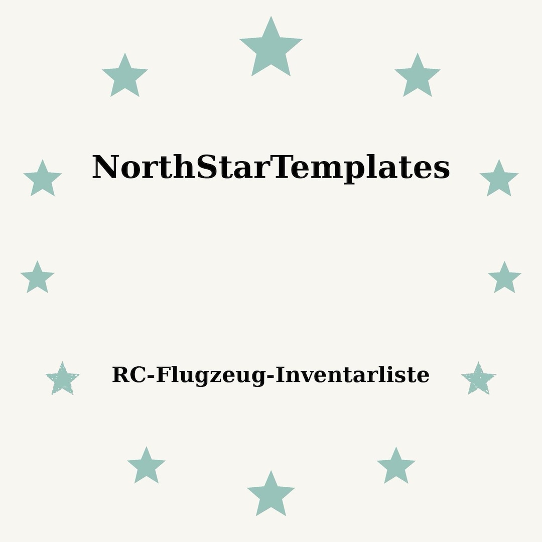 Rc Airplane Inventory Premium Printable and Editable Template DE EN ES ...