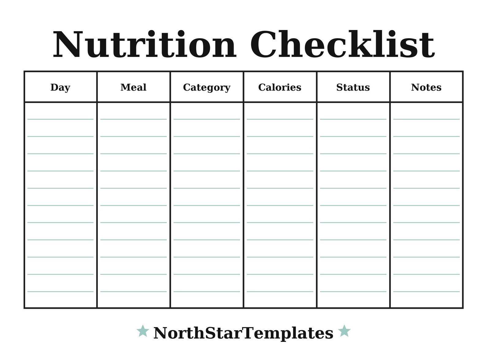 Nutrition Checklist Questionnaire.pdf Nutrition Checklist Premium Printable and Editable Template DE EN ES - Etsy
