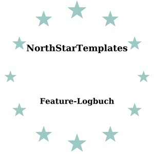 May include: A white background with a ring of light teal stars encircling the text "NorthStarTemplates" and "Feature-Logbuch" in black, sans-serif font.
