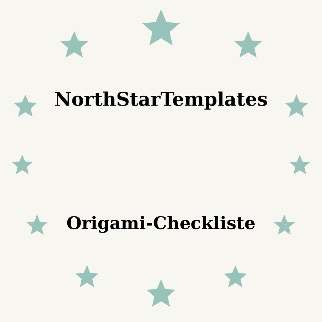 Origami Checklist Premium Printable and Editable Template DE EN ES - Etsy