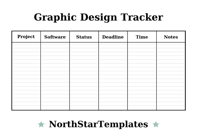 Graphics Tracker. Excel Graphic Design Tracker Premium Printable and Editable Template DE EN ES ...