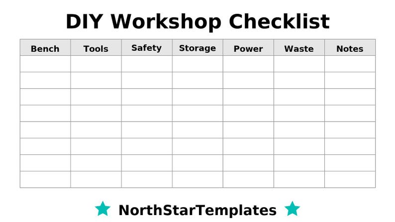 Diy Workshop Checklist Premium Printable and Editable Template DE EN ES ...