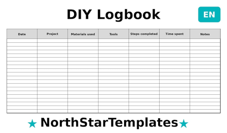 Diy Logbook Premium Printable and Editable Template DE EN ES - Etsy