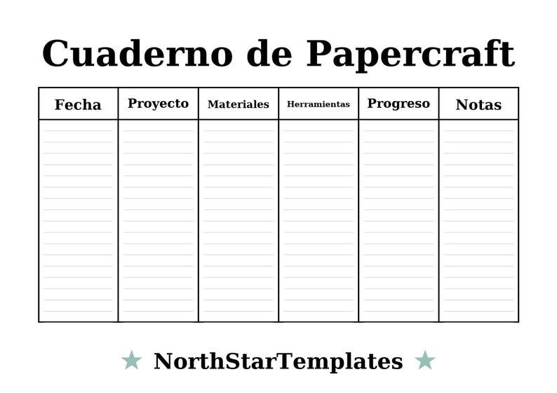 Papercraft Planner Papercraft Workbook Premium Printable and Editable Template DE EN ES ...