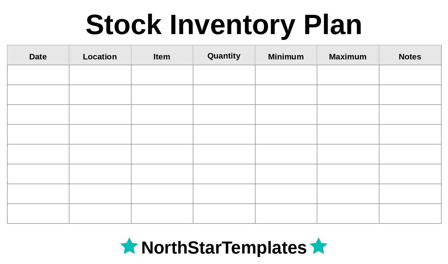 Inventory Plan Image Stock Inventory Plan Premium Printable and Editable Template DE EN ES ...