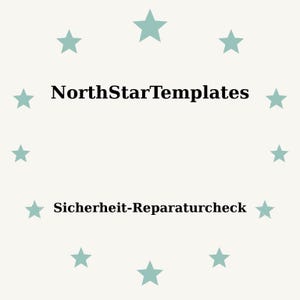 Modello premium per la verifica della sicurezza e la riparazione, stampabile e modificabile. DE EN ES