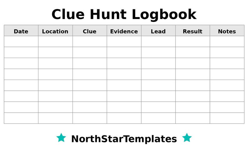 Hunting Guide Tracker Example Trail Search Logbook Premium Printable and Editable Template DE EN ES ...