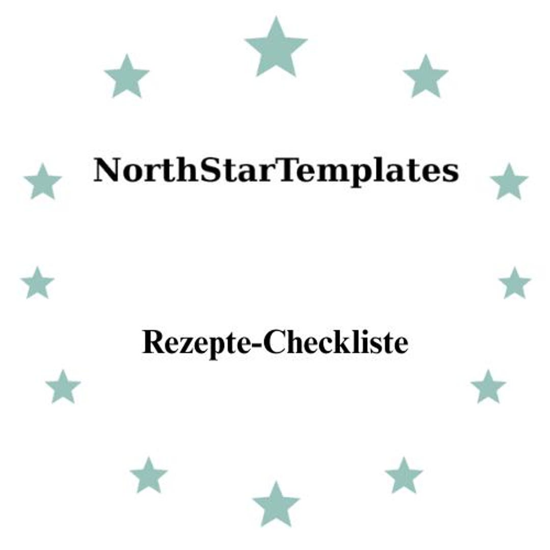 Cooking Checklist Simple Recipes Checklist Premium Printable and Editable Template DE EN ES - Etsy