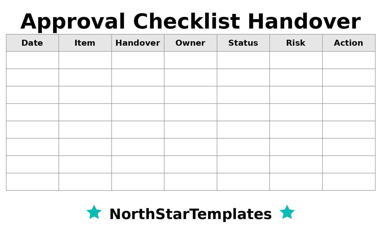 Hand Over Check Approval Check-handover Premium Printable and Editable Template DE EN ...