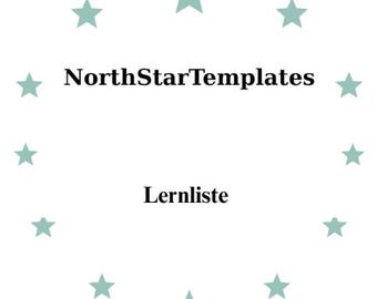 Liste d'apprentissage - Modèle imprimable et fichier modifiable premium DE EN ES