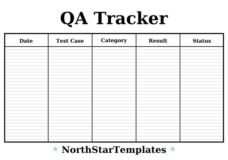 Qa Tracker — Premium Printable & Editable Template DE EN ES - Etsy