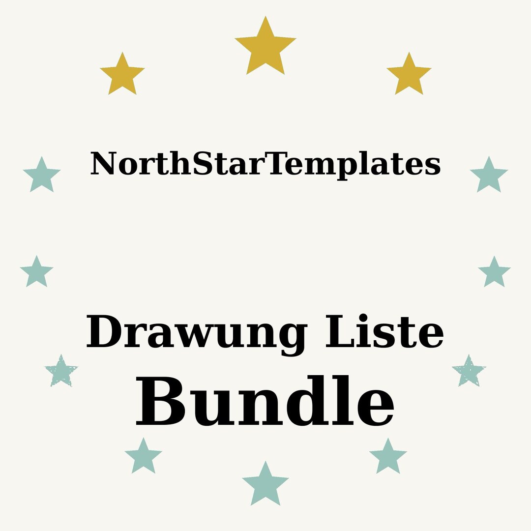 Drawing List Bundle – 5-part Complete Set - Etsy