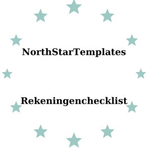 May include: A white background with the text "NorthStarTemplates" above "Rekeningenchecklist" in black. Light blue stars encircle the text. The image is a template design.