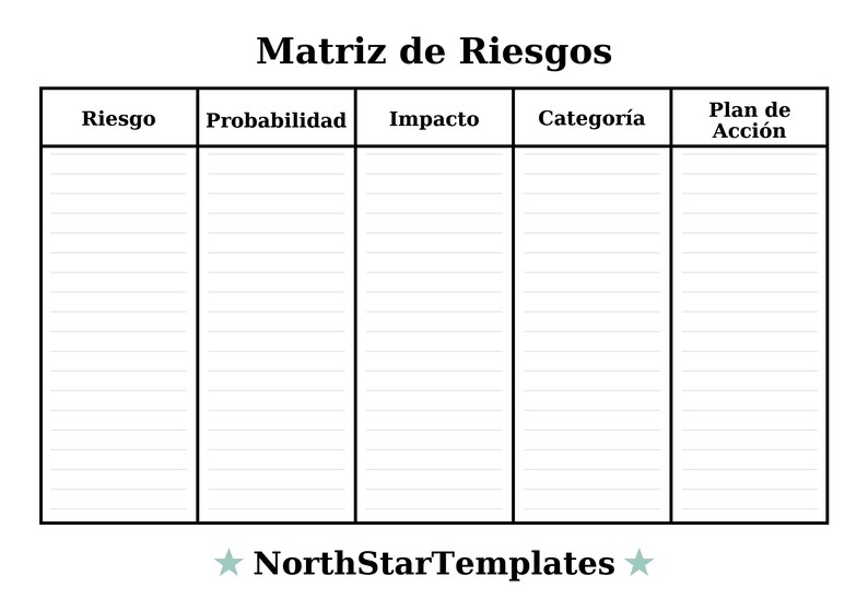 Matriz De Riks Risk Matrix Premium Printable and Editable Template DE EN ES - Etsy
