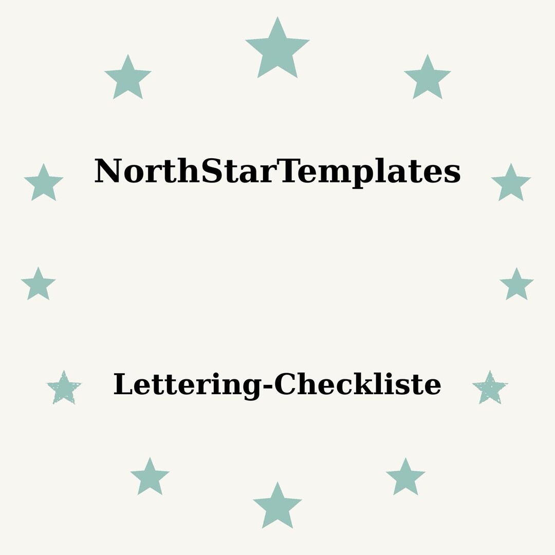 Am Checklist Lettering Lettering Checklist Premium Printable and Editable Template DE EN ES - Etsy