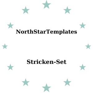May include: White background with the text "NorthStarTemplates" above "Stricken-Set" in black. Light blue stars encircle the text.