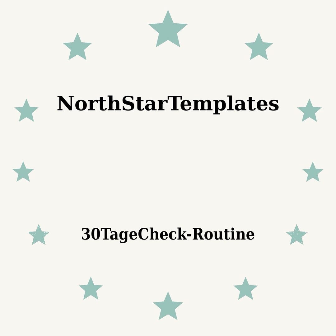 Paper Check Routine 30-day Check - Routine Premium Printable and Editable Template DE EN ES ...