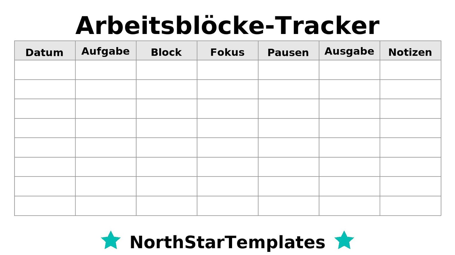 Work Blocks Tracker Premium Printable and Editable Template DE EN ES - Etsy