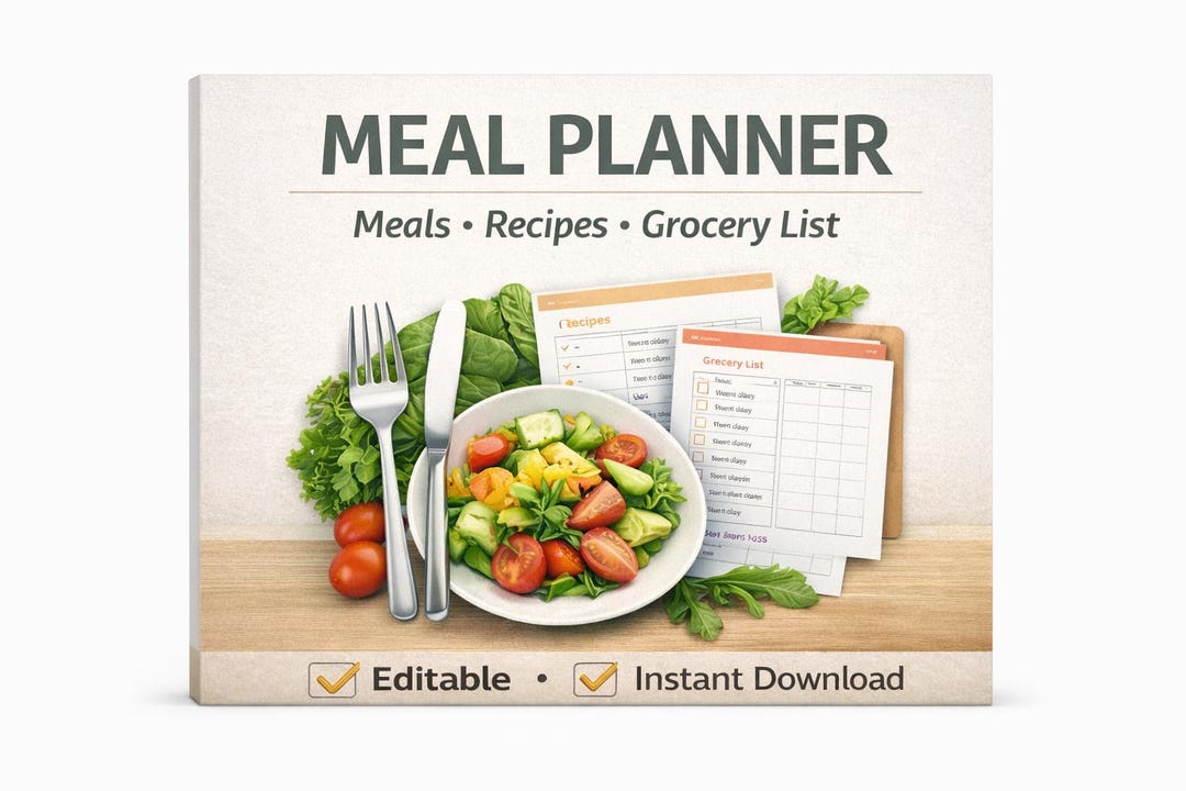 Weekly Meal Planner Template – Meal Prep Planner & Grocery List ...