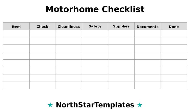 Motor Rental Checklist Motorhome Checklist Premium Printable and Editable Template DE EN ES - Etsy