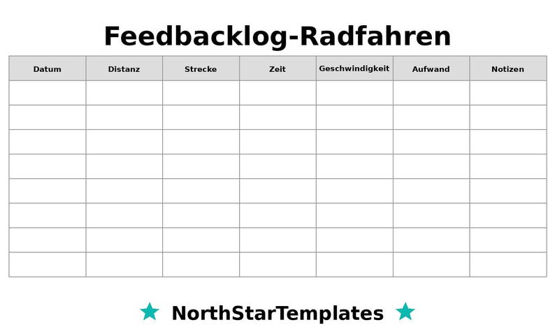 Cycling Feedback Log Premium Printable and Editable Template DE EN ES ...