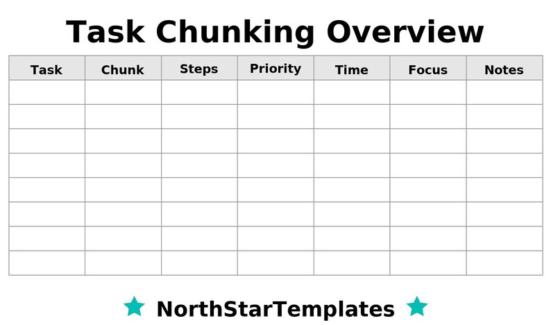 Task Chunking Visual Support Task Chunking Overview Premium Printable and Editable Template DE EN ES ...