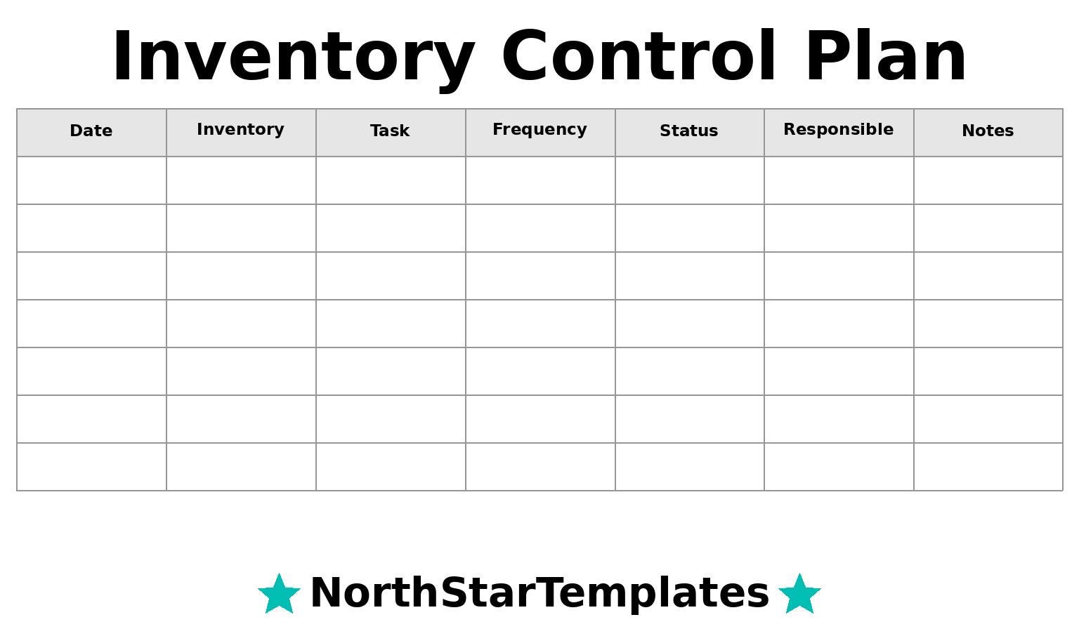 Inventory Control Plan Premium Printable and Editable Template DE EN ES ...