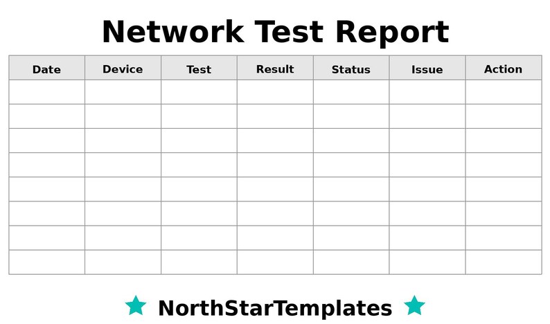 Sample Network Testing Report Network Test Report Premium Printable and Editable Template DE EN ES - Etsy