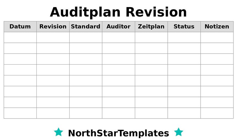 Revision Column Auditplan-revision Premium Printable and Editable Template DE EN ES - Etsy