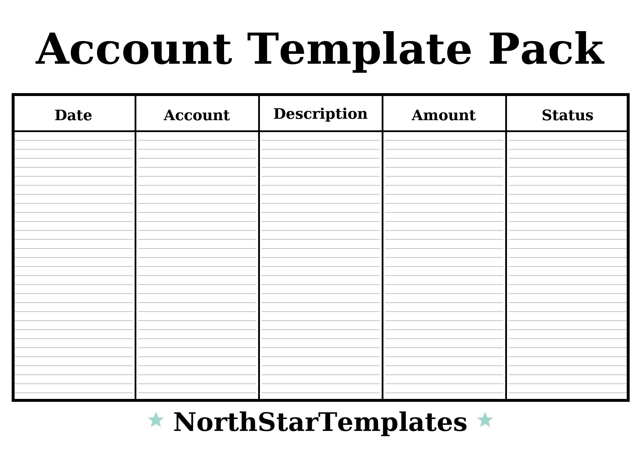 Account Template Pack — Premium Printable & Editable Template DE EN ES ...