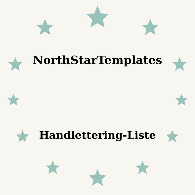 Hand Lettering List Premium Printable and Editable Template DE EN ES - Etsy