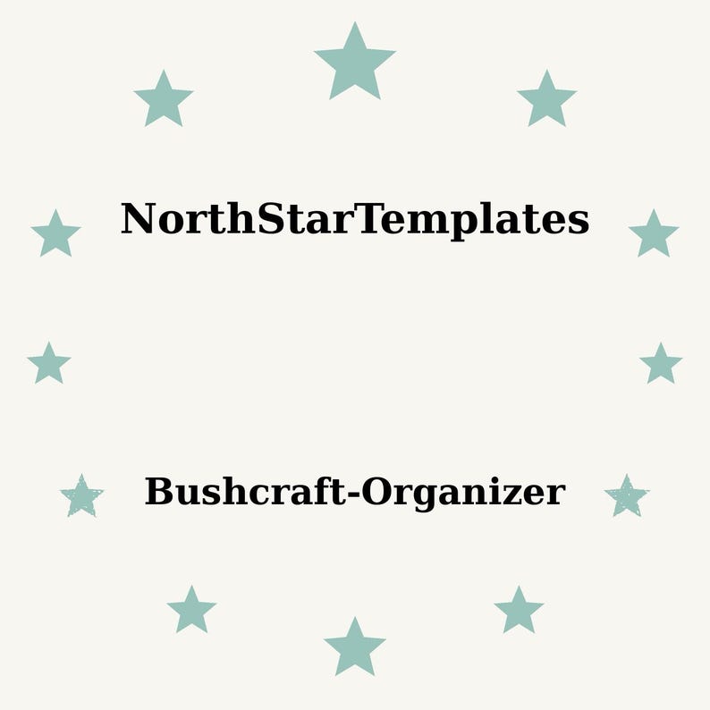 Bushcraft Organizer Premium Printable and Editable Template DE EN ES - Etsy