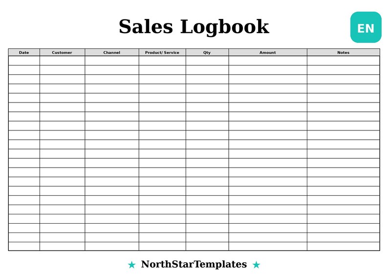 Sales Logbook Premium Printable and Editable Template DE EN ES - Etsy