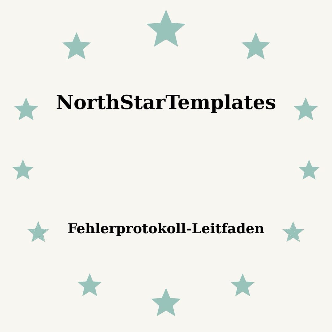 Error Log Guide Premium Printable and Editable Template DE EN ES - Etsy