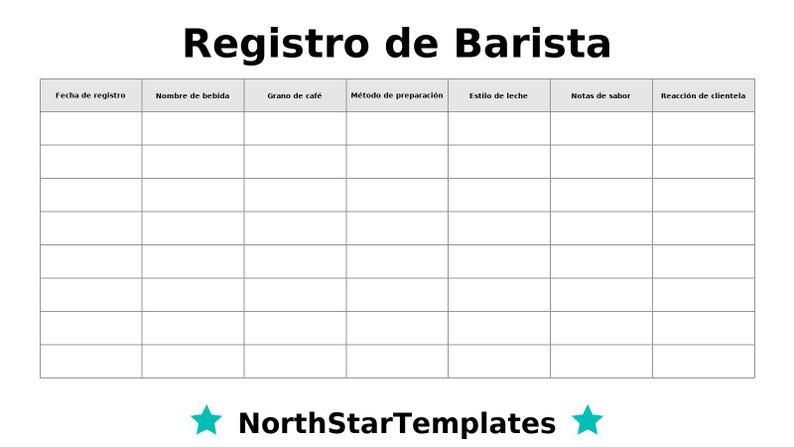 Barista Logbook Premium Printable and Editable Template DE EN ES - Etsy
