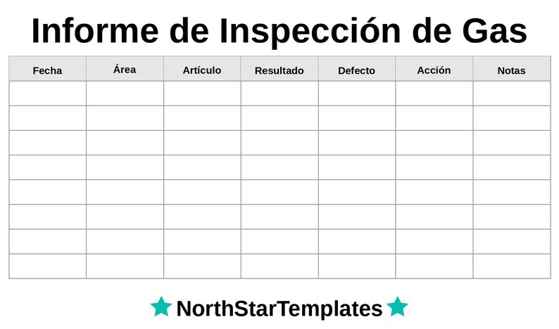 Gas Inspection Report Premium Printable and Editable Template DE EN ES ...