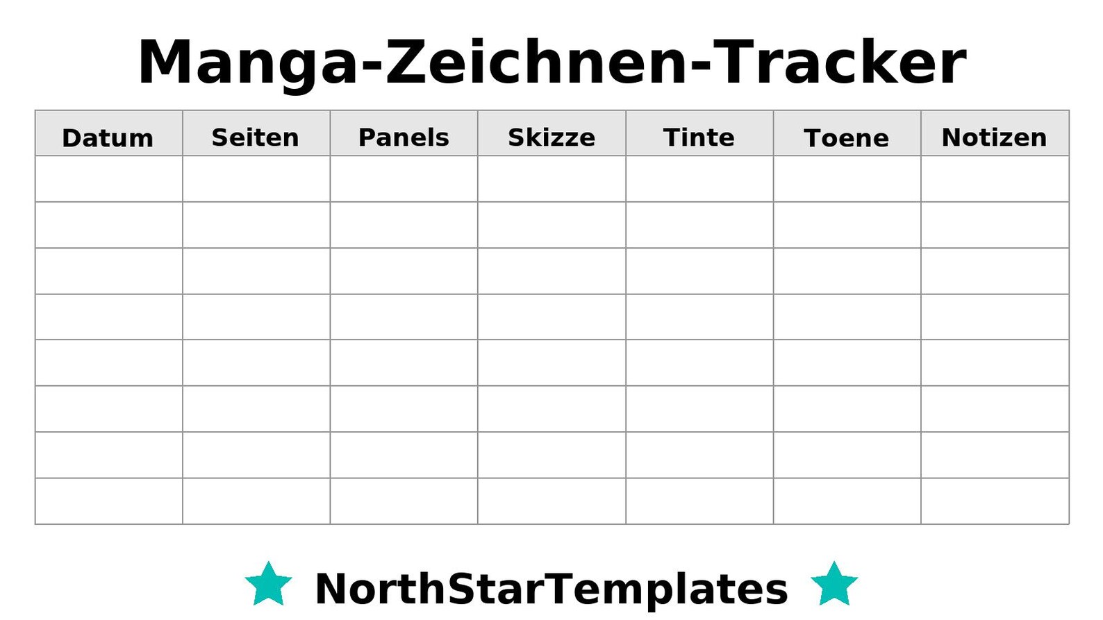 Drawig Tracker Manga Drawing Tracker Premium Printable and Editable Template DE EN ES ...